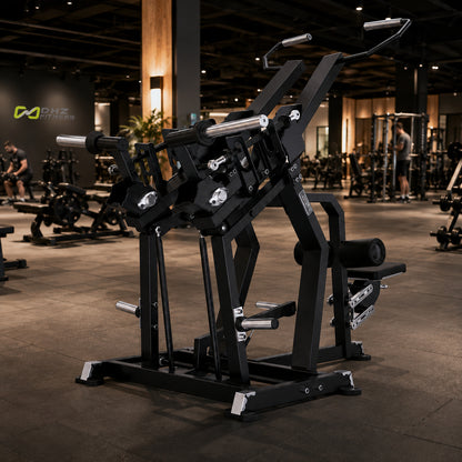DHZ TITAN Mechanix Y920ZA Pull Down - Plate Loaded Latzug für Fitnessstudios und professionelles Rückentraining – pull down obsidian black premium
