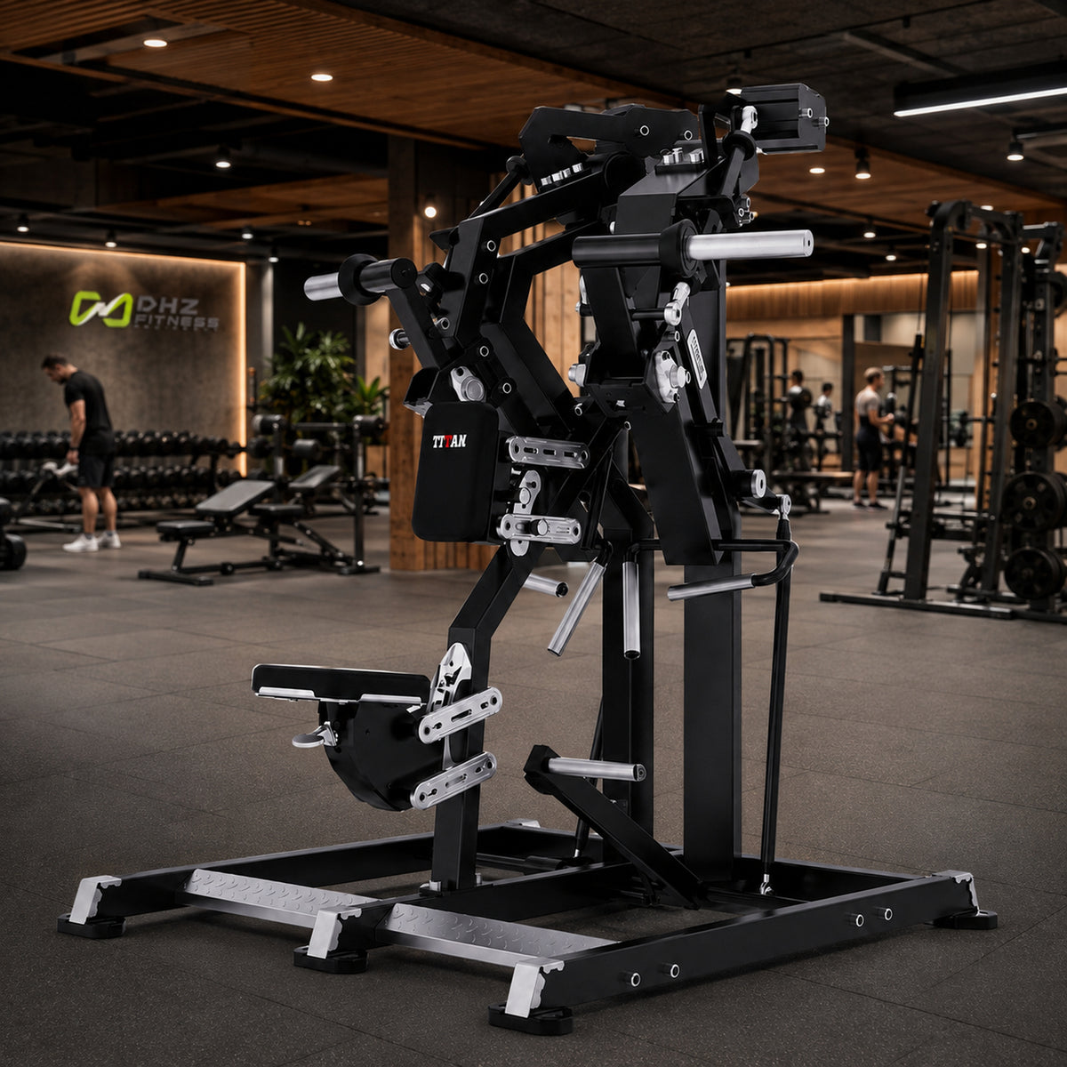 DHZ TITAN Mechanix Y925ZA Low Row - Plate Loaded Rudergerät für Rücken – low row obsidian black premium