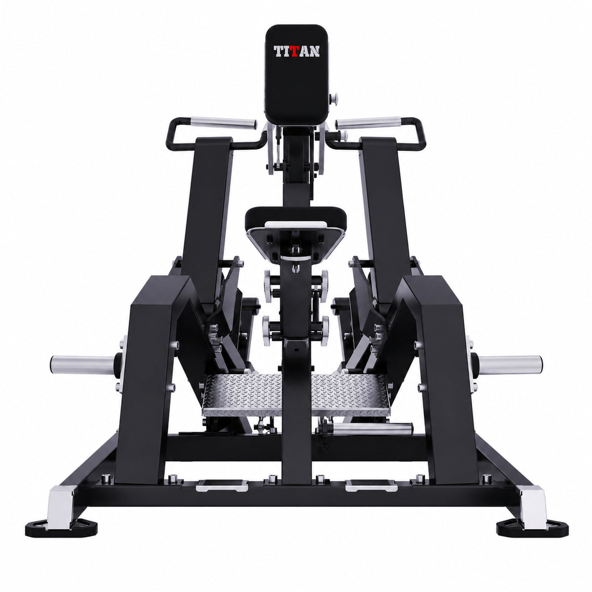DHZ TITAN Mechanix Y930ZA Row - Plate Loaded Rudergerät für Rückentraining – row obsidian black frontansicht