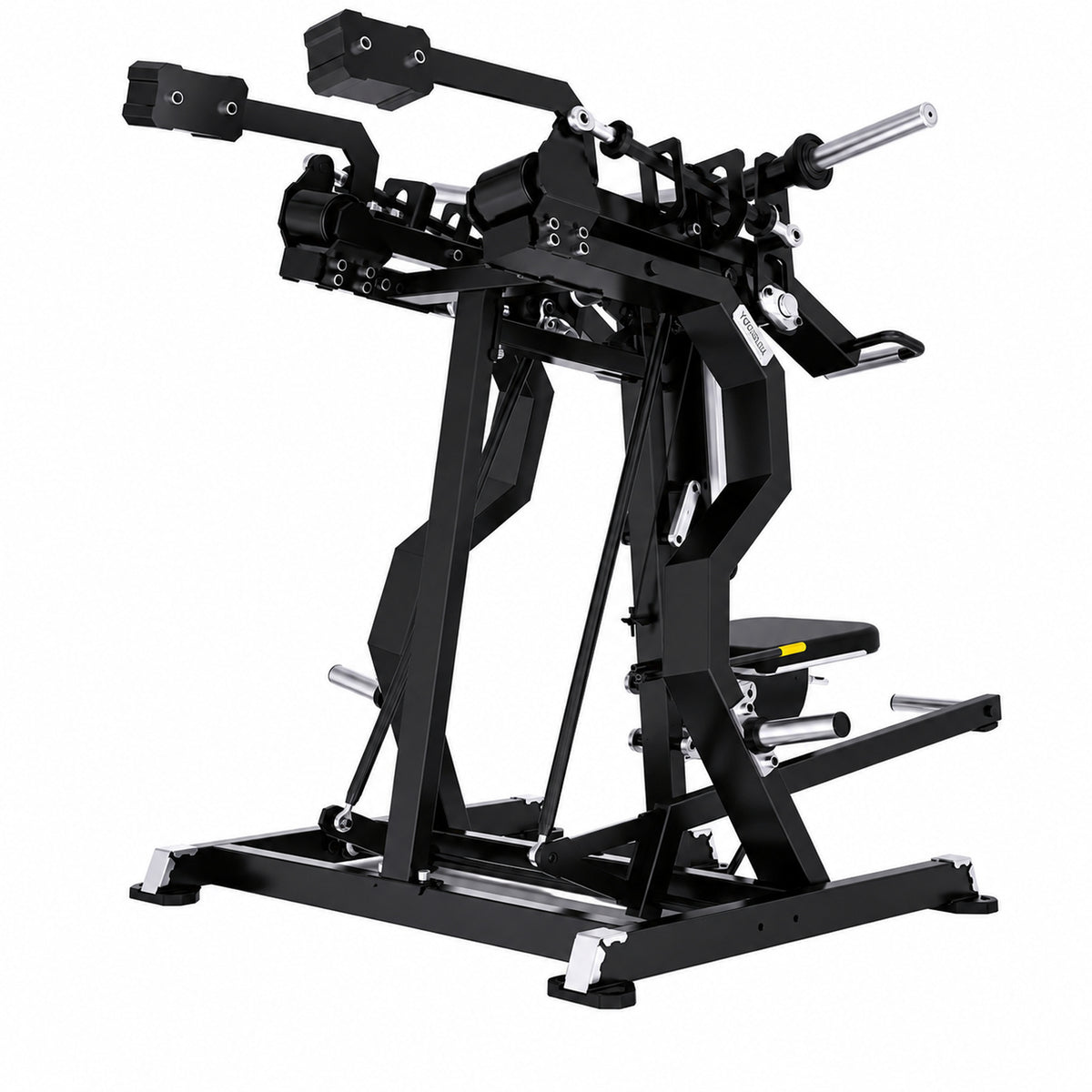 DHZ TITAN Mechanix Y935ZA Shoulder Press - Plate Loaded Schulterpresse für professionelles Oberkörpertraining – shoulder press obsidian black rueckansicht