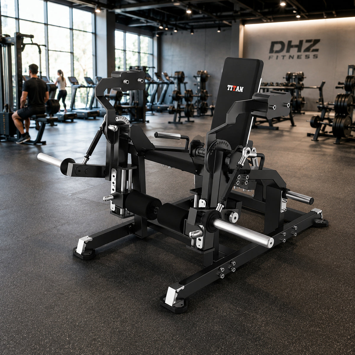 DHZ TITAN Mechanix Y960ZA Leg Extension - Plate Loaded Beinstrecker für isoliertes Quadrizeps-Training – leg extension obsidian black premium