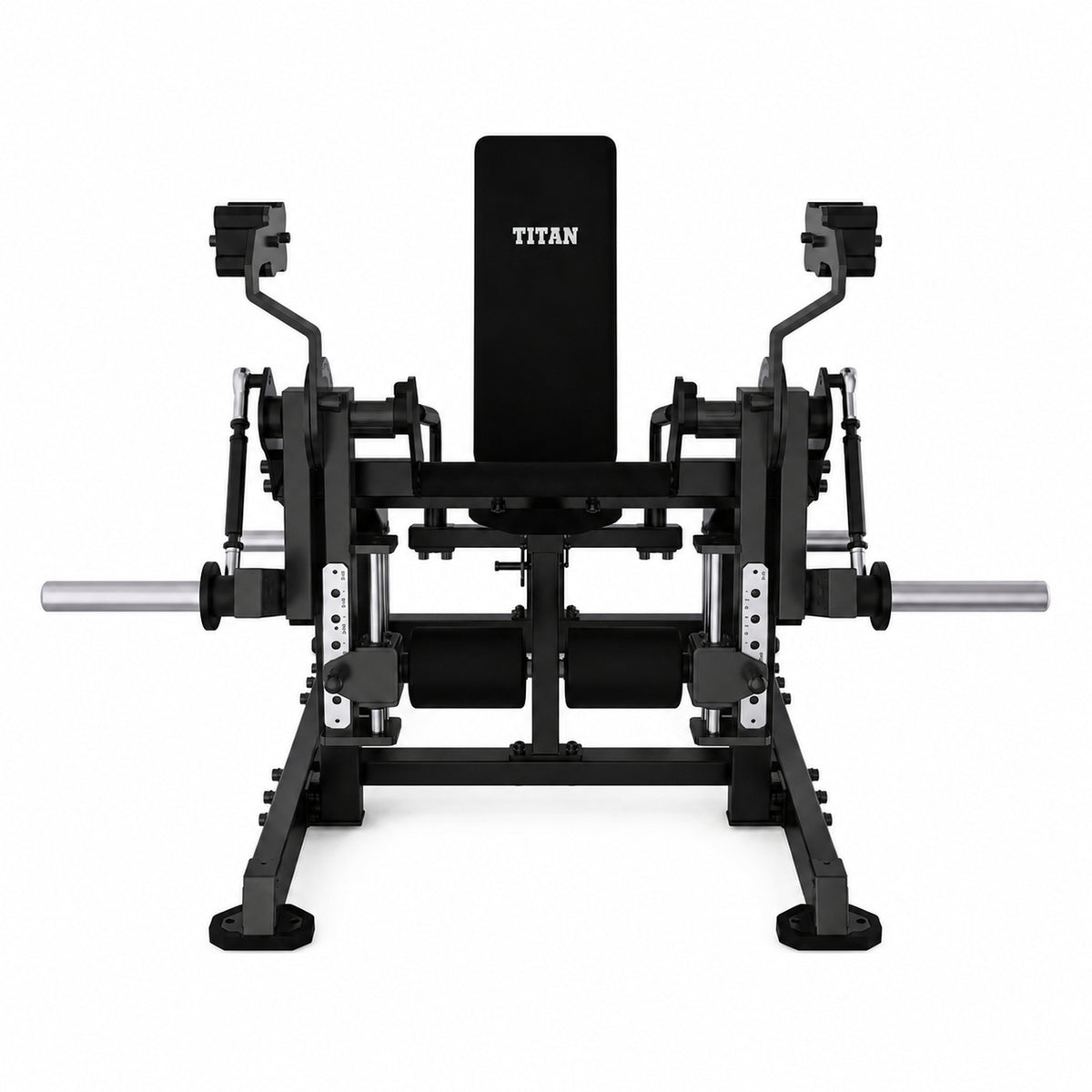 DHZ TITAN Mechanix Y961ZAG Leg Extension – Plate Loaded Beinstrecker – dhz titan mechanix y961zag leg extension obsidian black frontansicht 