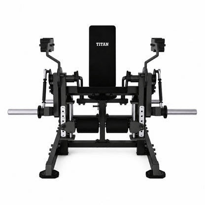 DHZ TITAN Mechanix Y961ZAG Leg Extension – Plate Loaded Beinstrecker – dhz titan mechanix y961zag leg extension obsidian black frontansicht 