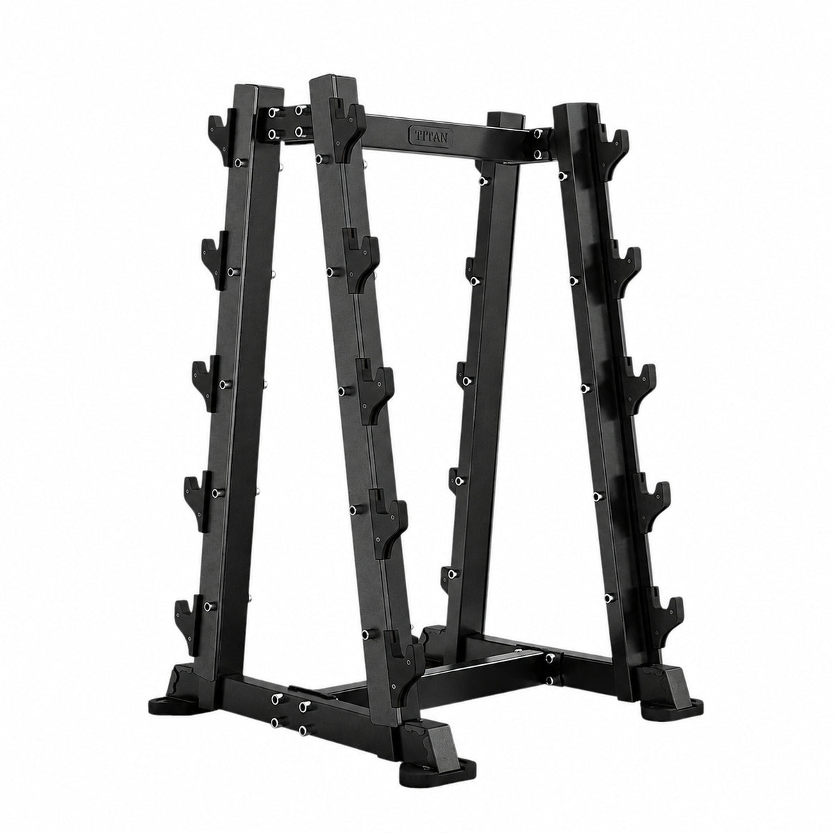 DHZ TITAN Mechanix Y981ZA Barbell Rack - Hantelablage für Langhanteln und Curlstangen – barbell rack obsidian black perspektivansicht