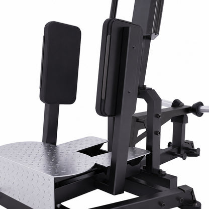DHZ TITAN Mechanix Y985ZA Standing Abductor – Plate Loaded Abduktorenmaschine – dhz titan mechanix y985za standing abductor obsidian black polster mechanik detail 