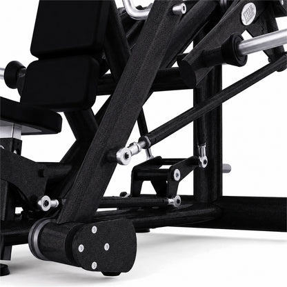 DHZ TITAN Extreme T905 Super Decline Chest Press – Brustpresse für unteres Brusttraining – super decline chest press obsidian black mechanik detail 02