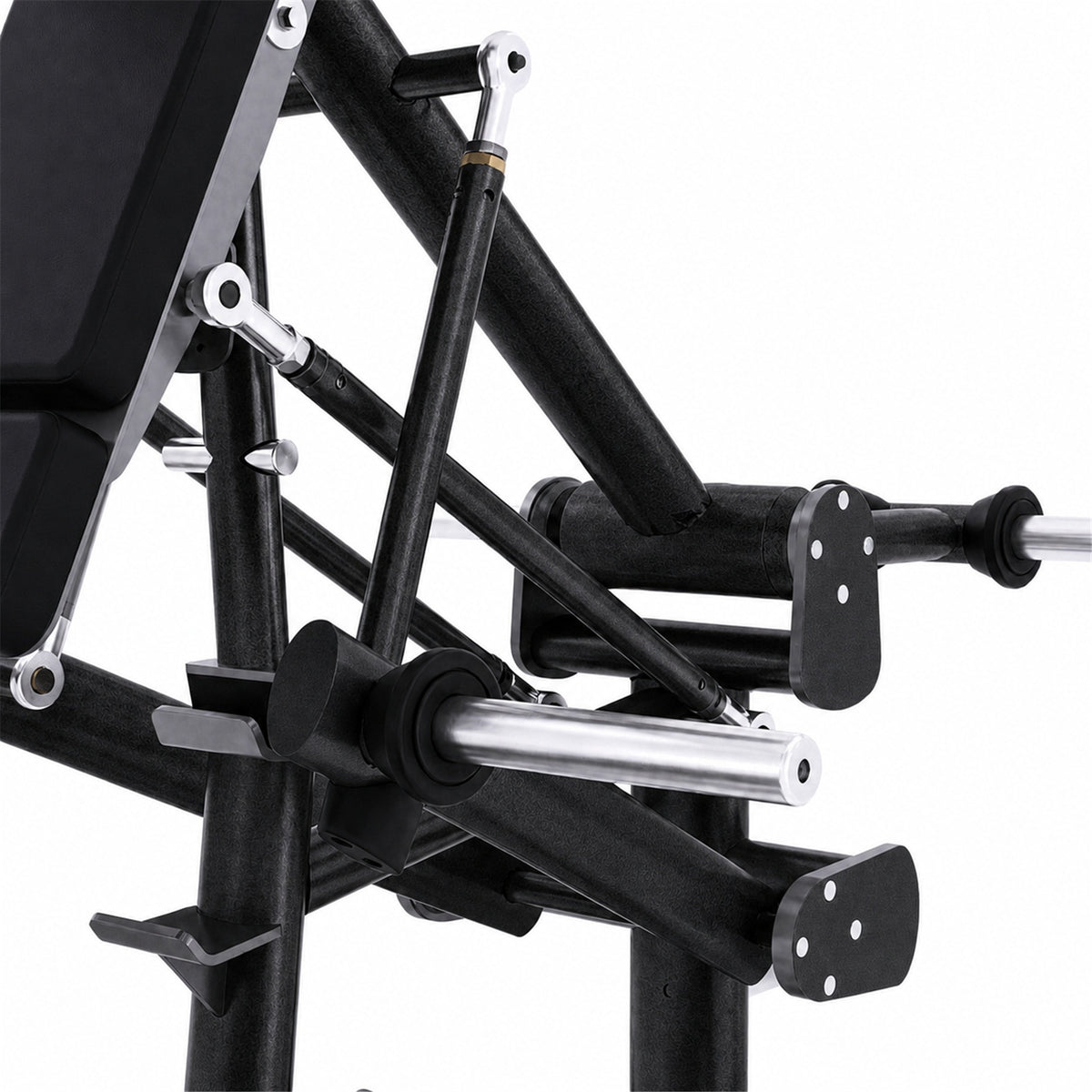 DHZ TITAN Extreme T911 Power Squat – Kniebeugenmaschine für Bein- und Gesäßtraining – power squat obsidian black mechanik detail