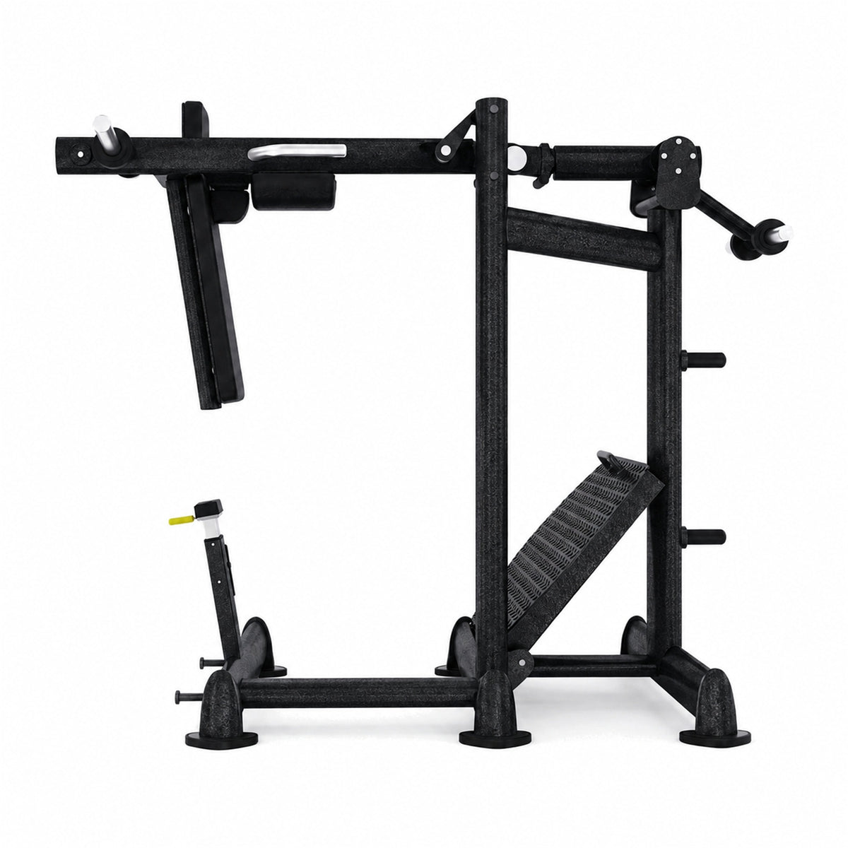DHZ TITAN Extreme T916 Pendulum Squat – Kniebeugenmaschine für Bein- und Gesäßtraining – pendulum squat beintraining obsidian black seitenansicht