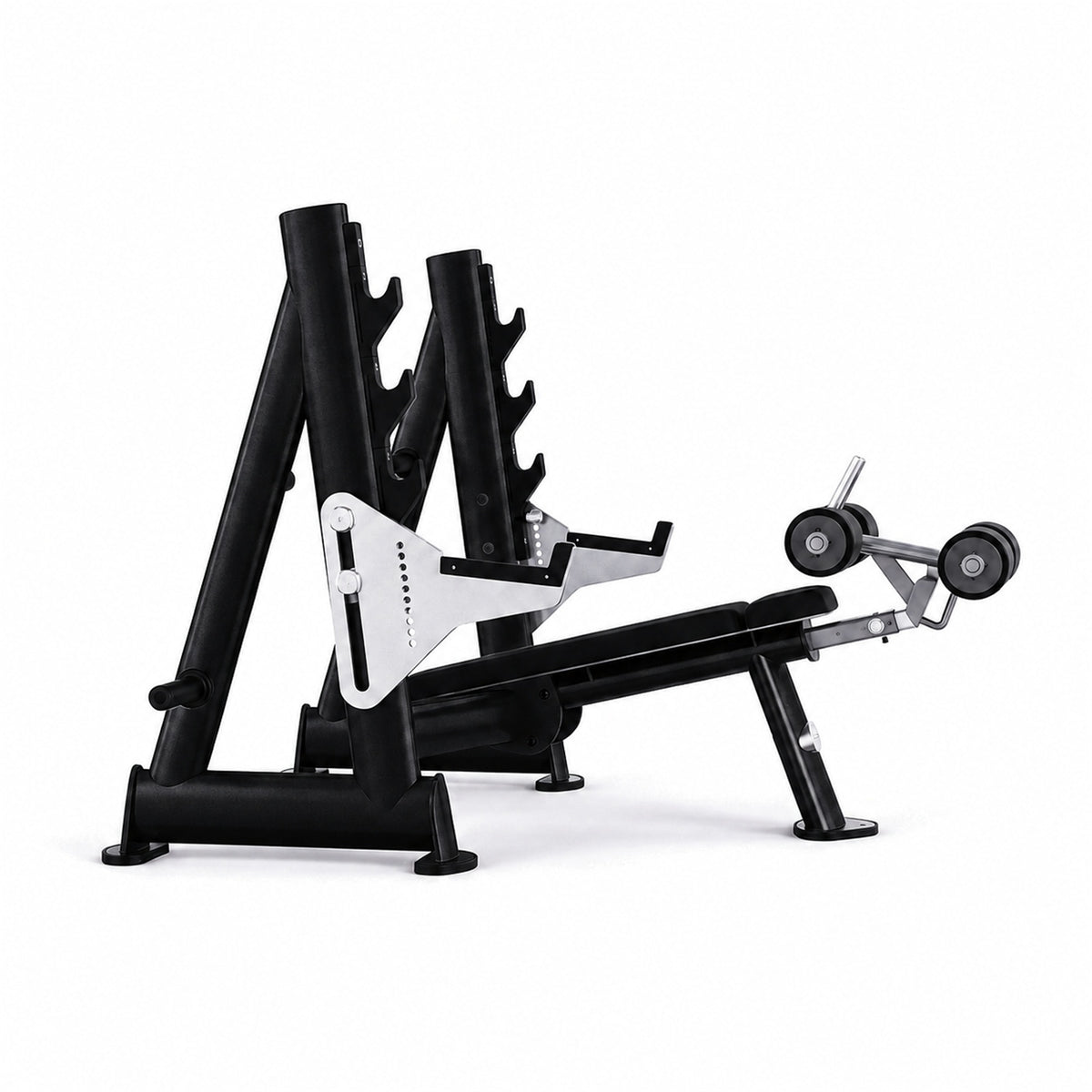 DHZ TITAN Extreme T931 Olympic Decline Bench – Professionelle Negativbank – olympic decline bench langhantelbank obsidian black gegenansicht