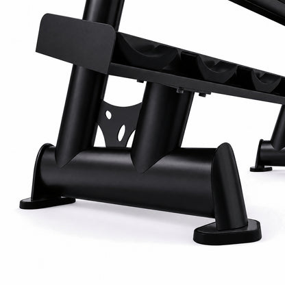 DHZ TITAN Extreme T943 Dumbbell Rack – Professioneller Kurzhantelständer – dumbbell rack kurzhantelstaender obsidian black rahmen fuss detail