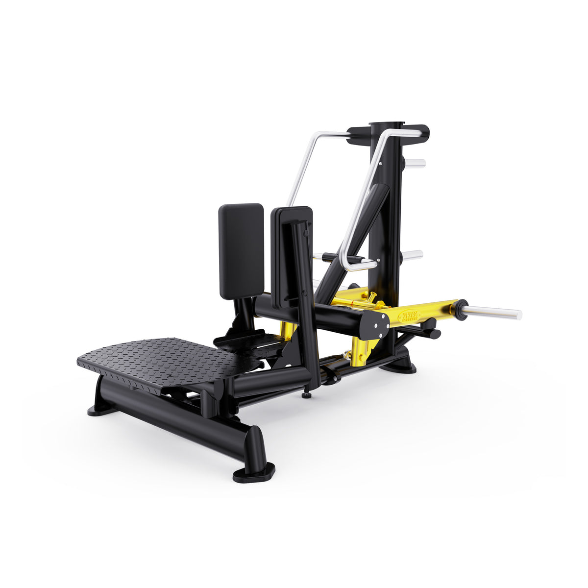 DHZ TITAN Extreme T947 Standing Abductor – Professionelle Plate-Loaded – standing abductor schwarz gold dreiviertelansicht