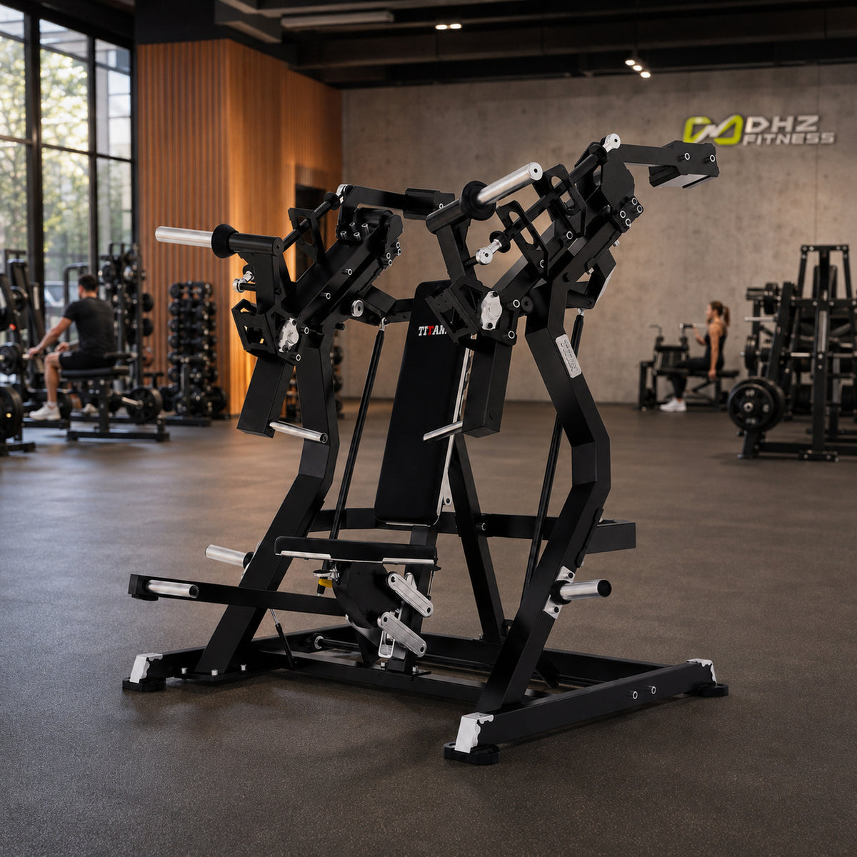 DHZ TITAN Mechanix Y915ZA Incline Chest Press - Plate Loaded Brustpresse für obere Brust – incline chest press obsidian black premium