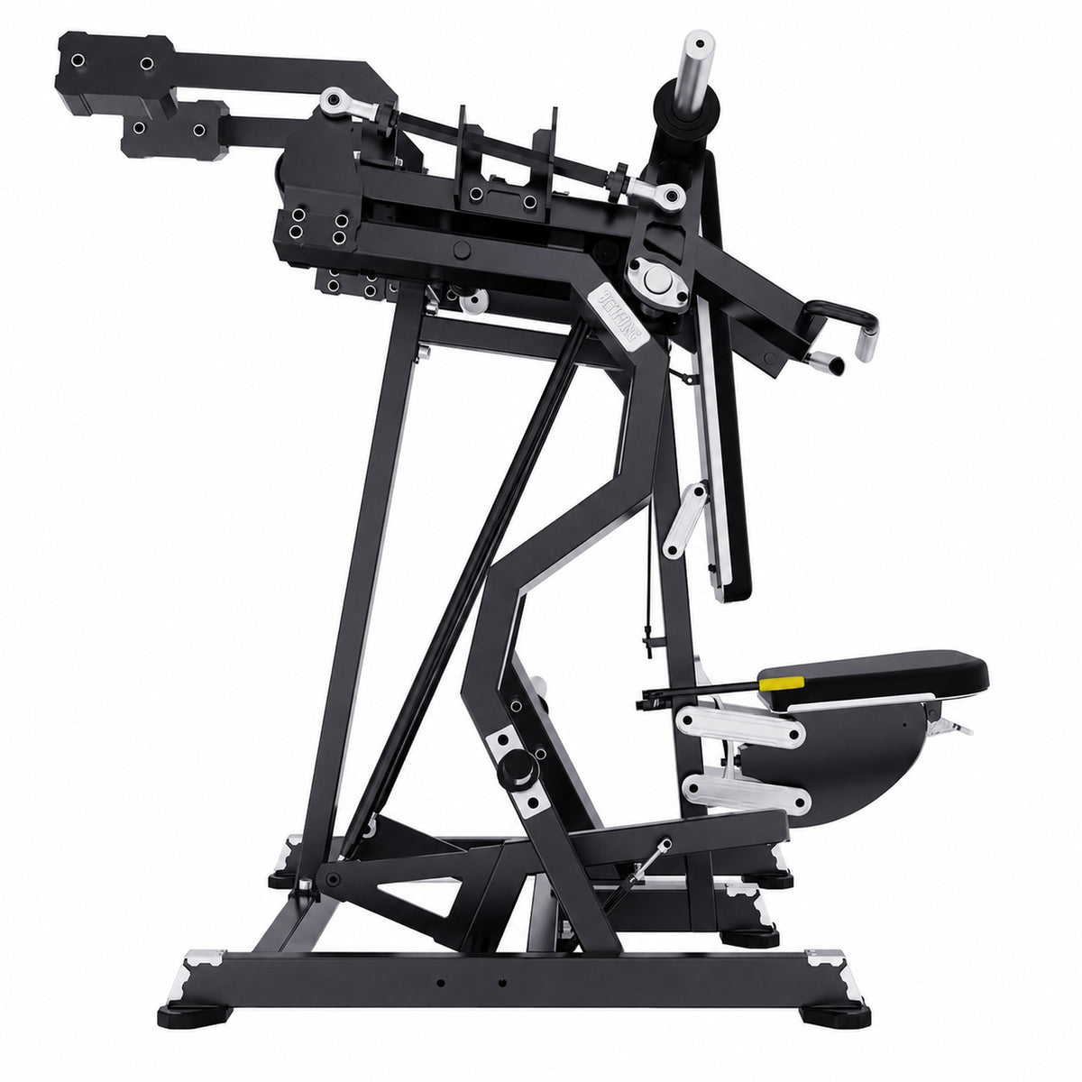 DHZ TITAN Mechanix Y935ZA Shoulder Press - Plate Loaded Schulterpresse für professionelles Oberkörpertraining – shoulder press obsidian black seitenansicht