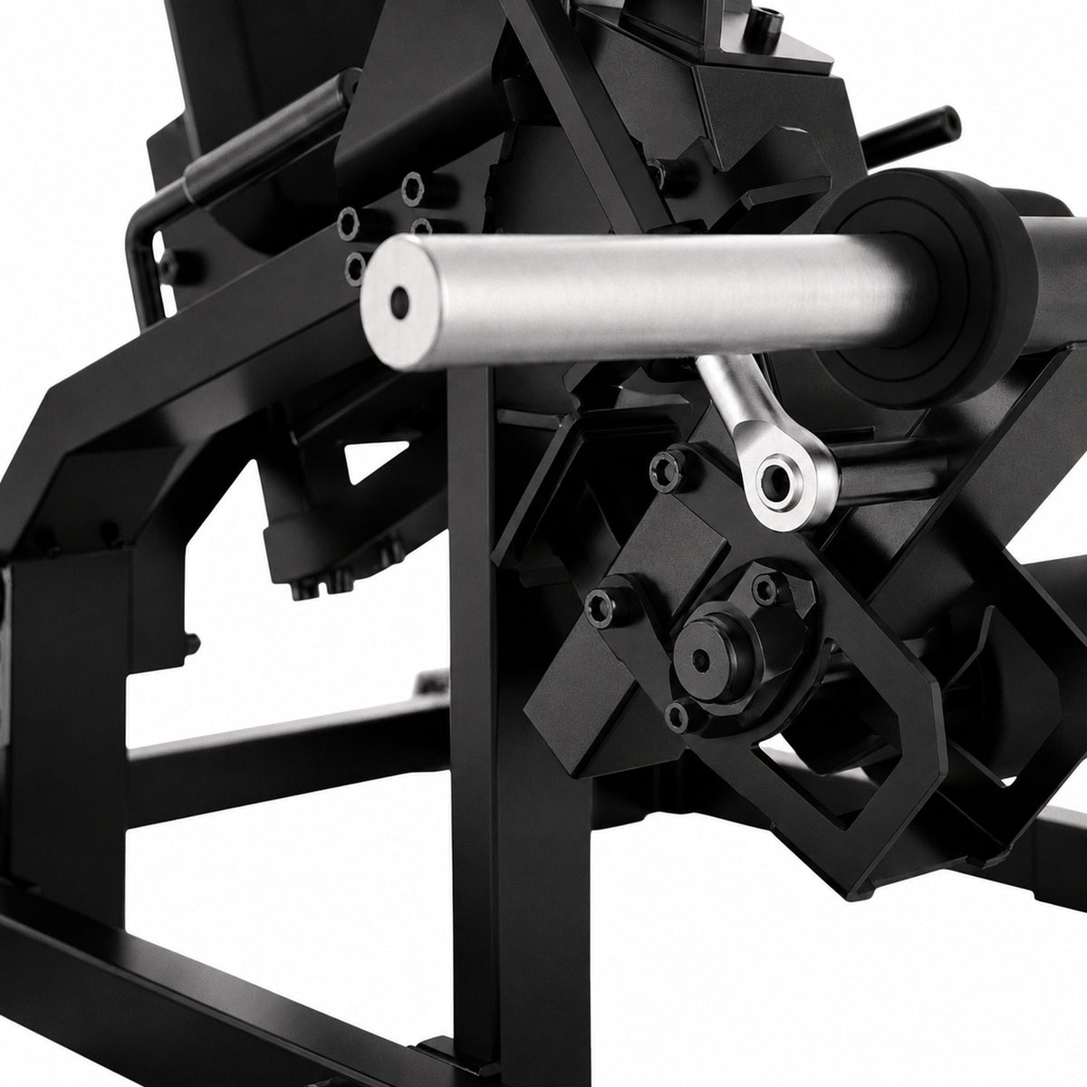 DHZ TITAN Mechanix Y960ZA Leg Extension - Plate Loaded Beinstrecker für isoliertes Quadrizeps-Training – leg extension obsidian black lager gelenk detail
