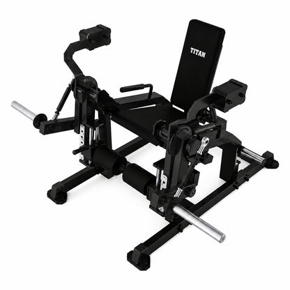 DHZ TITAN Mechanix Y961ZAG Leg Extension – Plate Loaded Beinstrecker – dhz titan mechanix y961zag leg extension obsidian black seitenansicht 