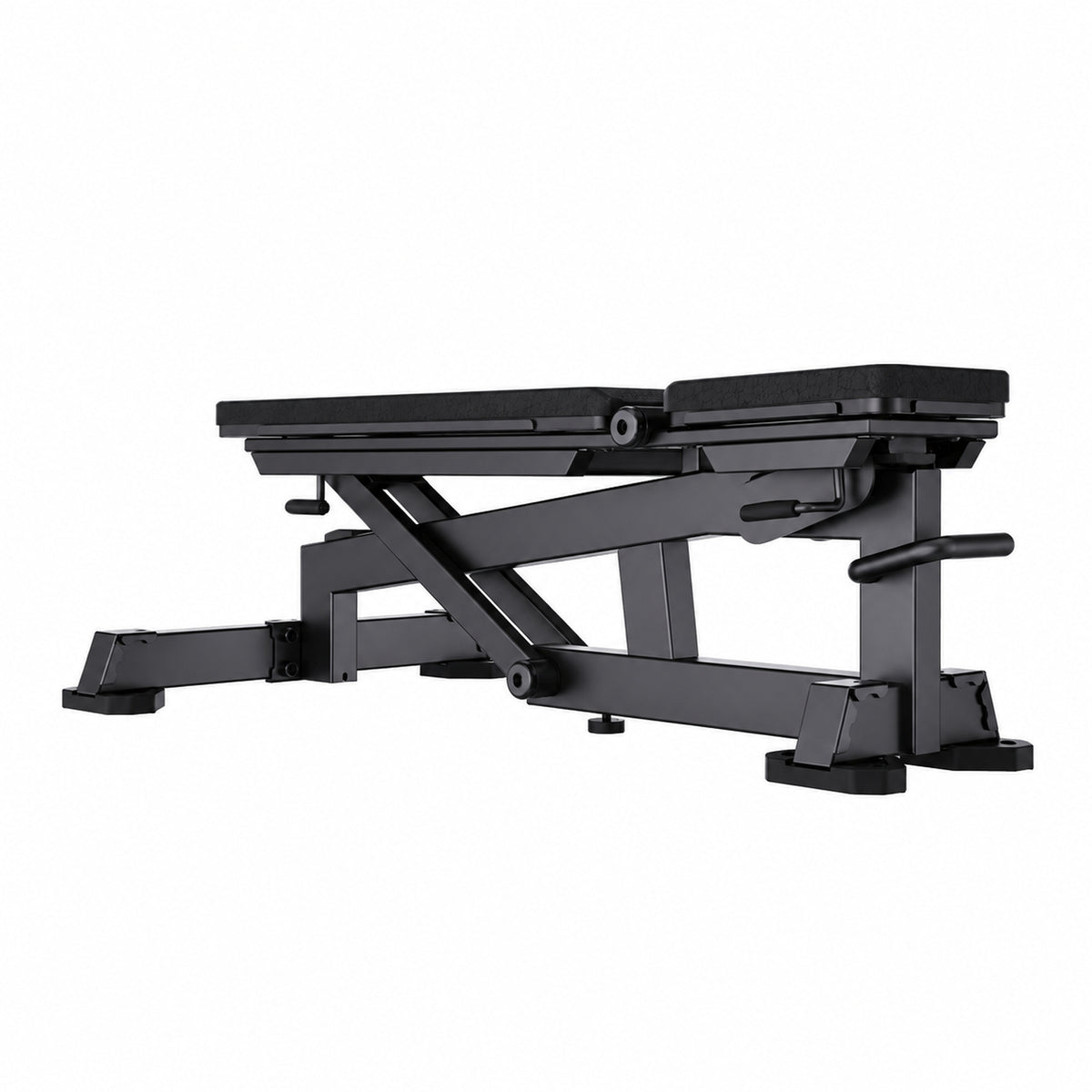 DHZ TITAN Mechanix Y978ZA Super Bench - Verstellbare Trainingsbank (FID) für Freihanteltraining – super bench obsidian black ansicht links