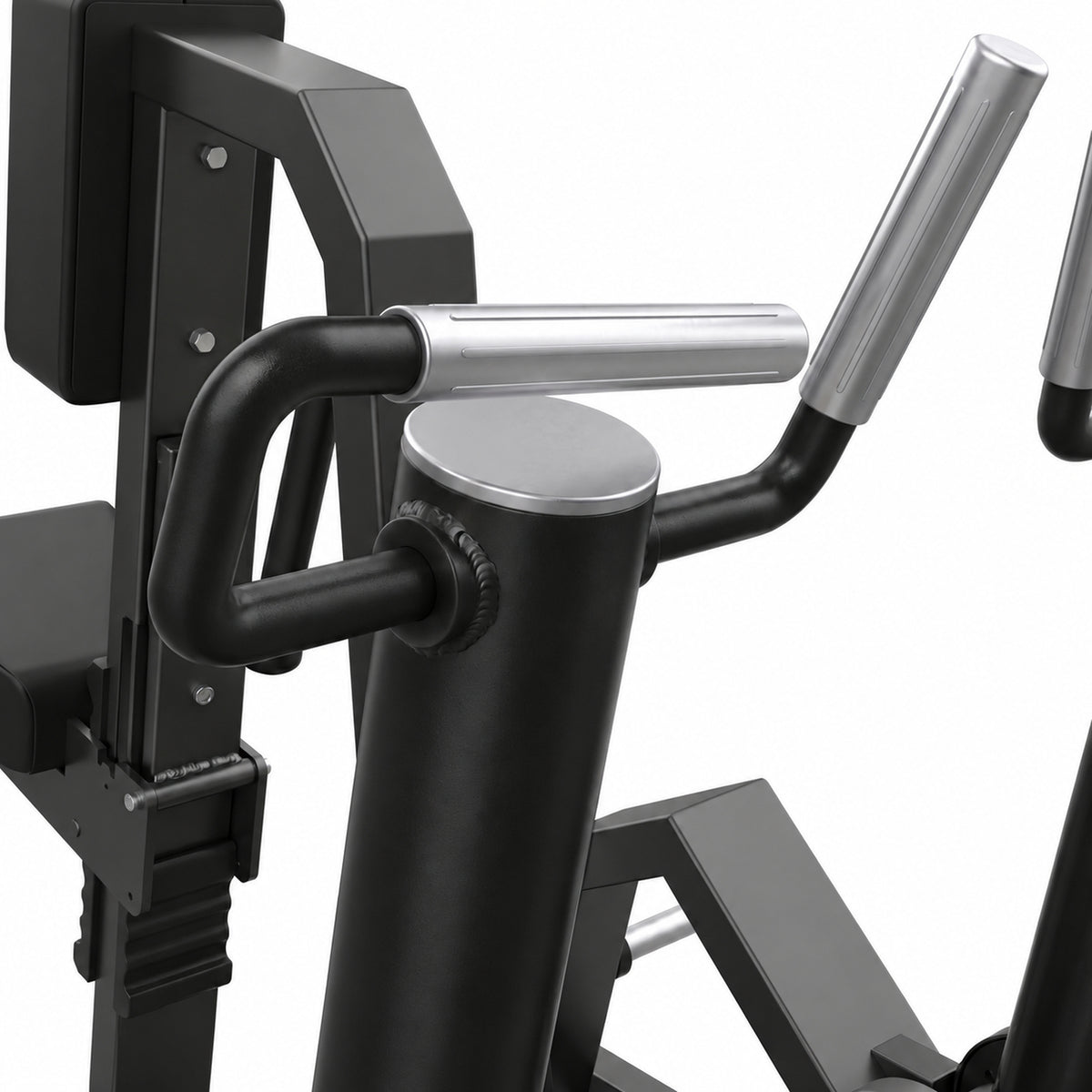 DHZ Y900 Y930L Rudermaschine (Row) mit Einstiegshilfe in Schwarz-Schwarz – Detail der Griffe