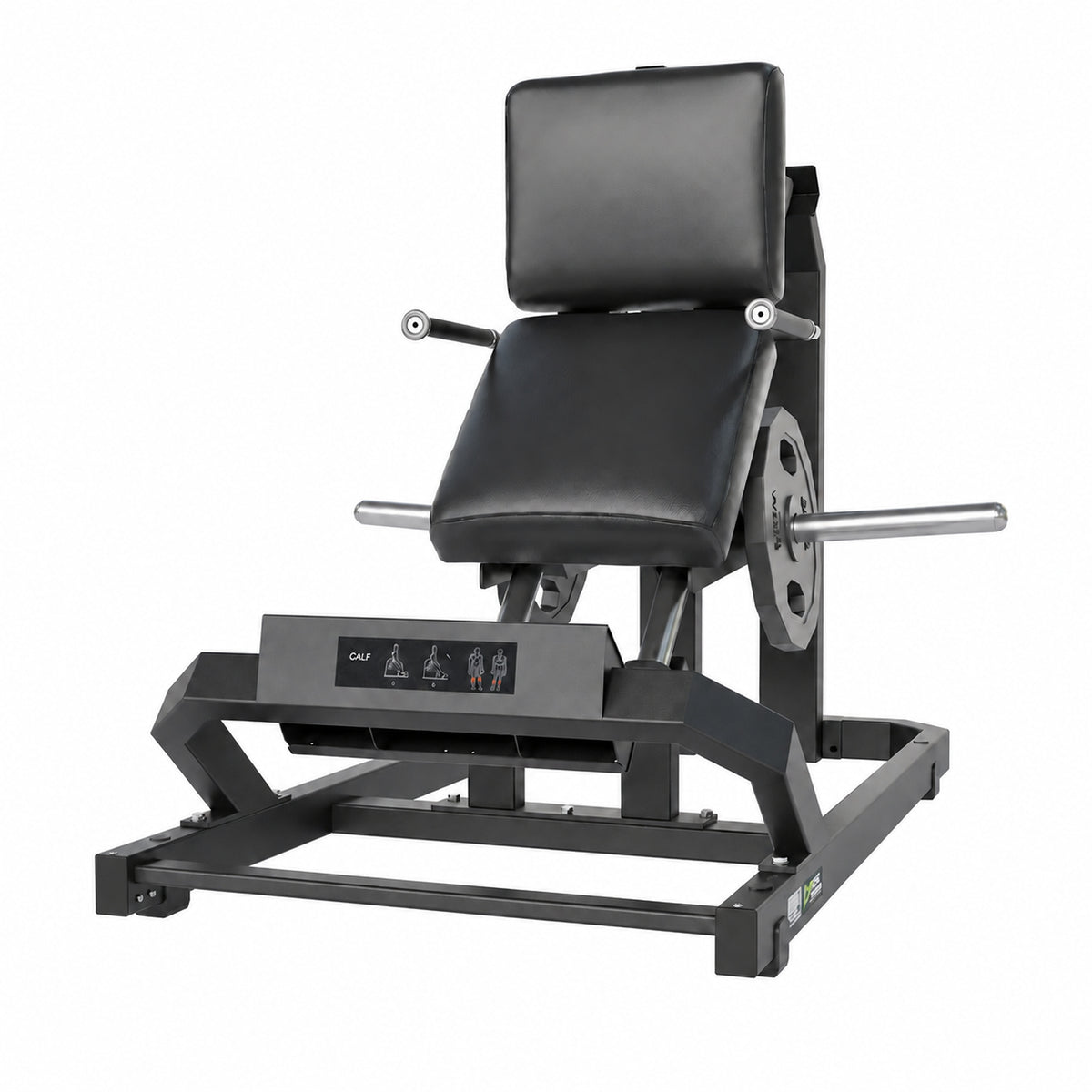DHZ Y900 Y945 Wadenmaschine (Calf) in Schwarz-Schwarz – Frontansicht