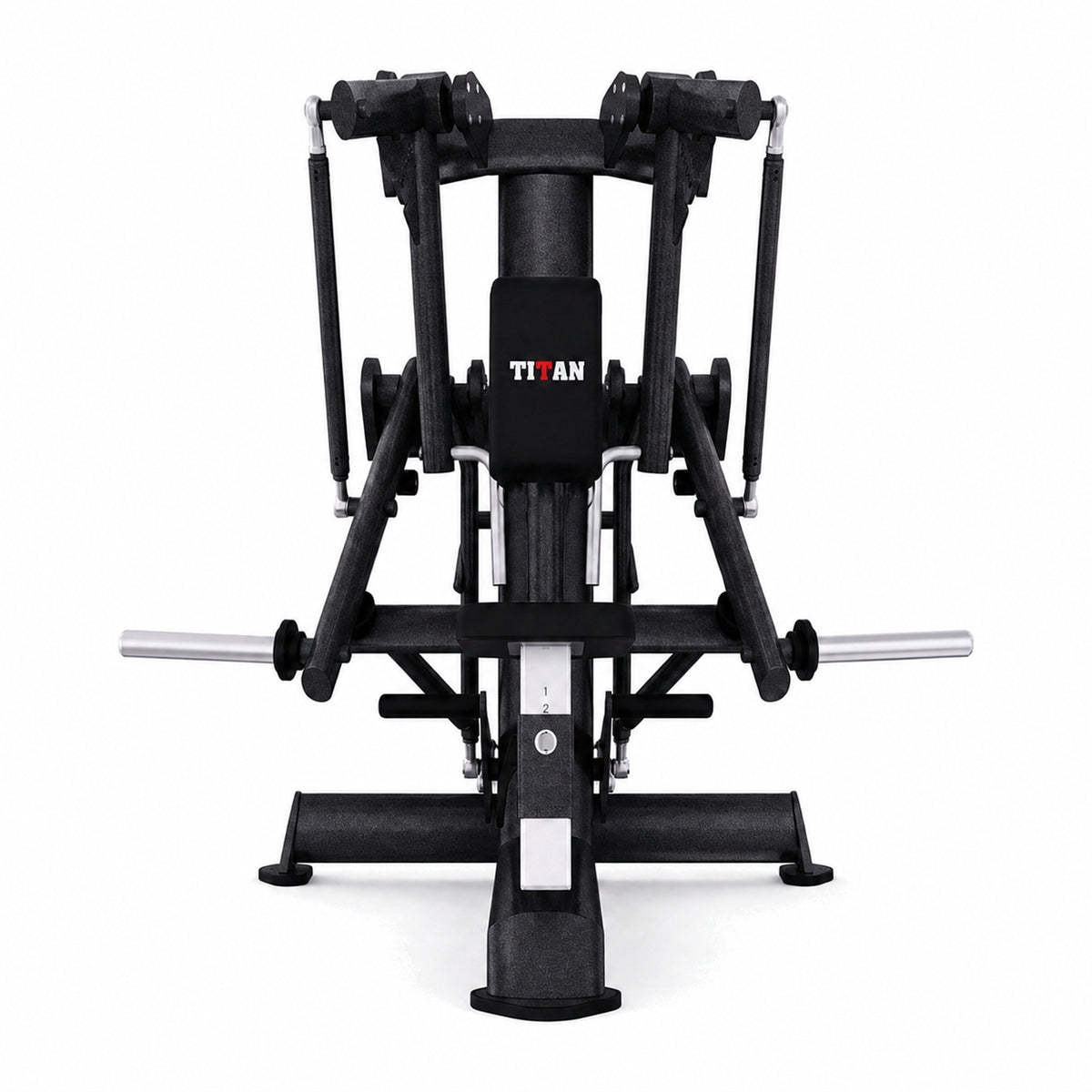 DHZ TITAN Extreme T904 Super Low Row Rudermaschine für oberen Rückenaufbau – super low row obsidian black frontansicht