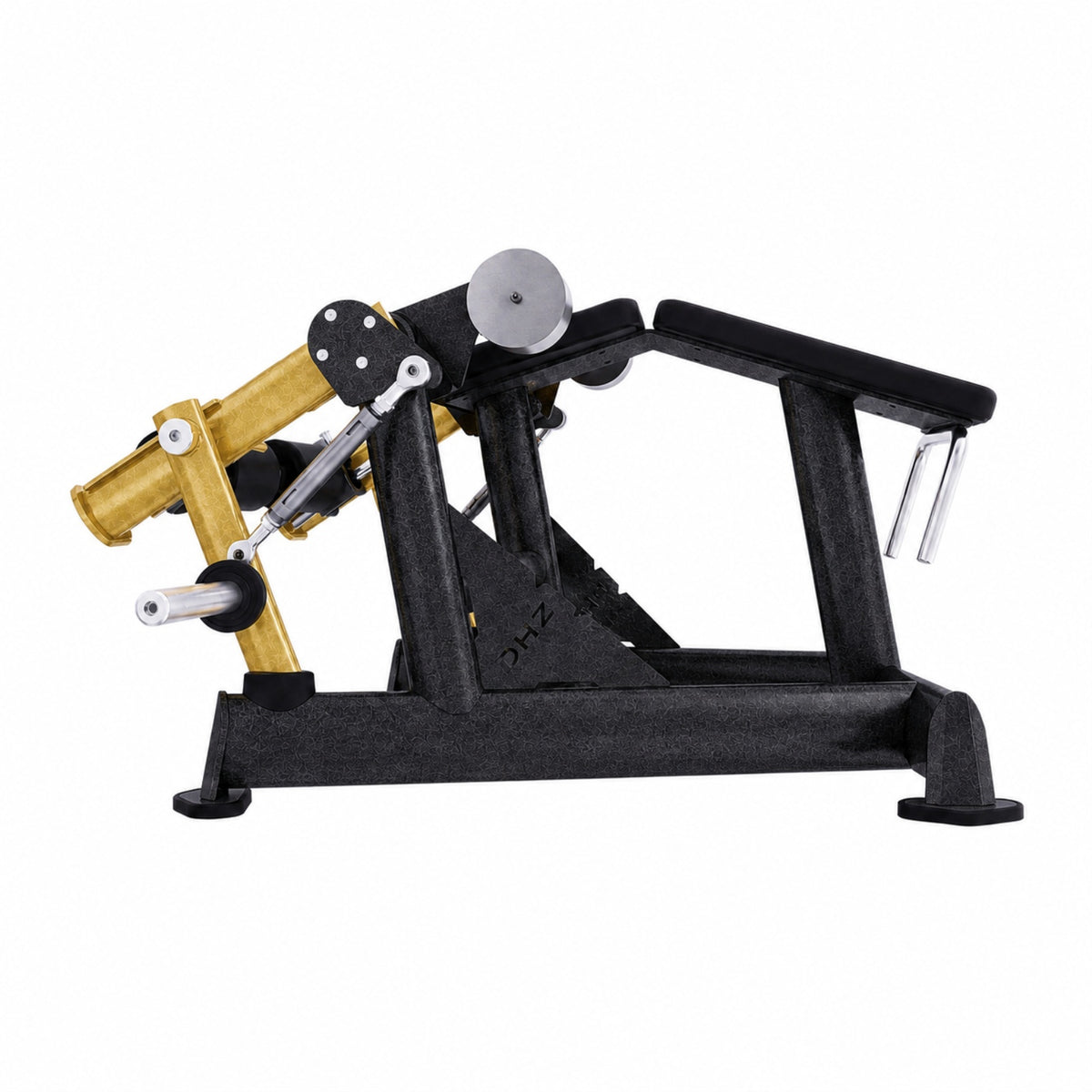 DHZ TITAN Extreme T907 Alternate Leg Curl – Beinbeuger für isoliertes Hamstring-Training – alternate leg curl schwarz gold seitenansicht