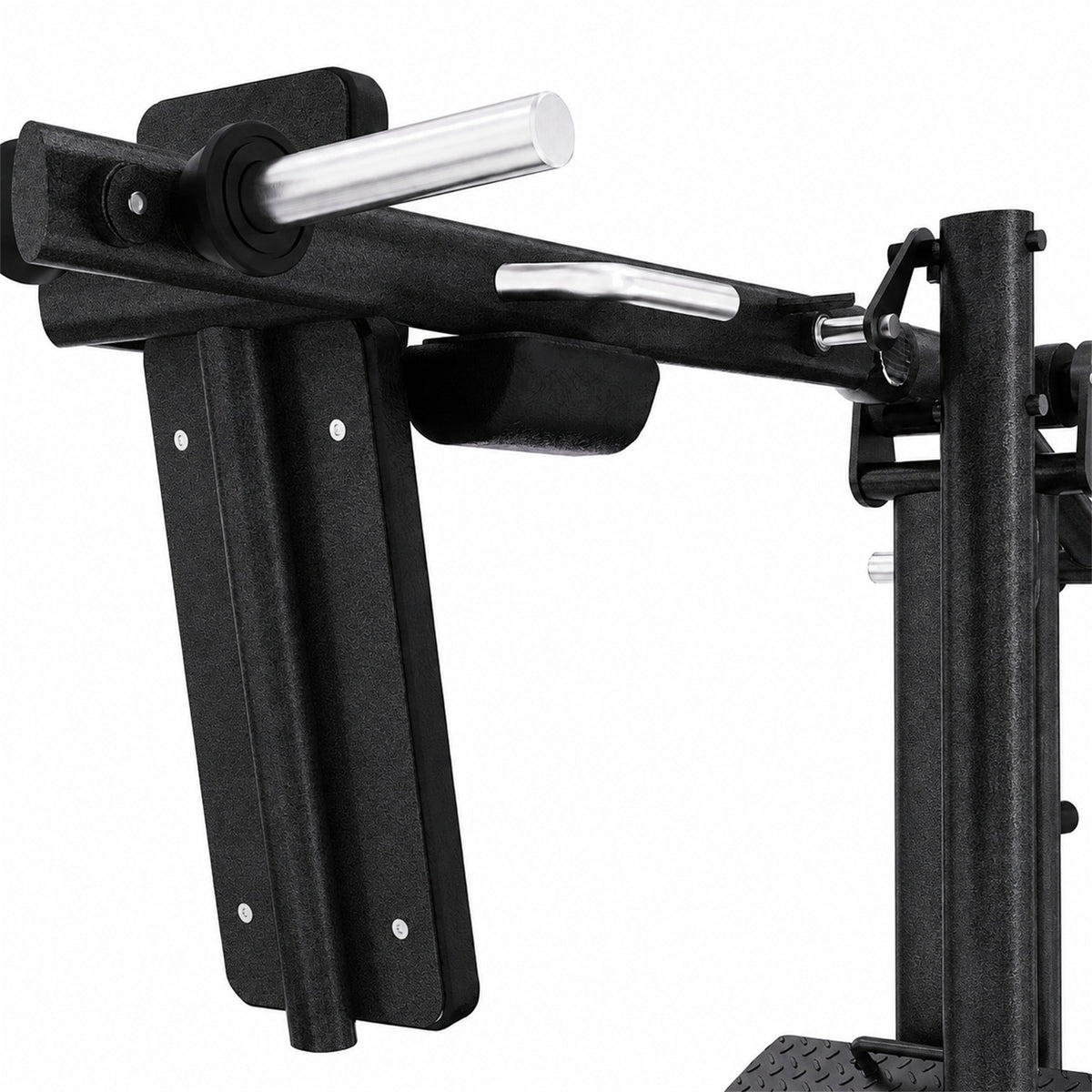 DHZ TITAN Extreme T916 Pendulum Squat – Kniebeugenmaschine für Bein- und Gesäßtraining – pendulum squat beintraining obsidian black schulterpolster detail