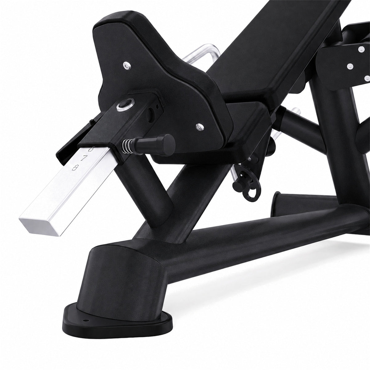 DHZ TITAN Extreme T921 Incline Fly – Schrägbank Butterfly für obere Brust – incline fly obsidian black sitzverstellung detail
