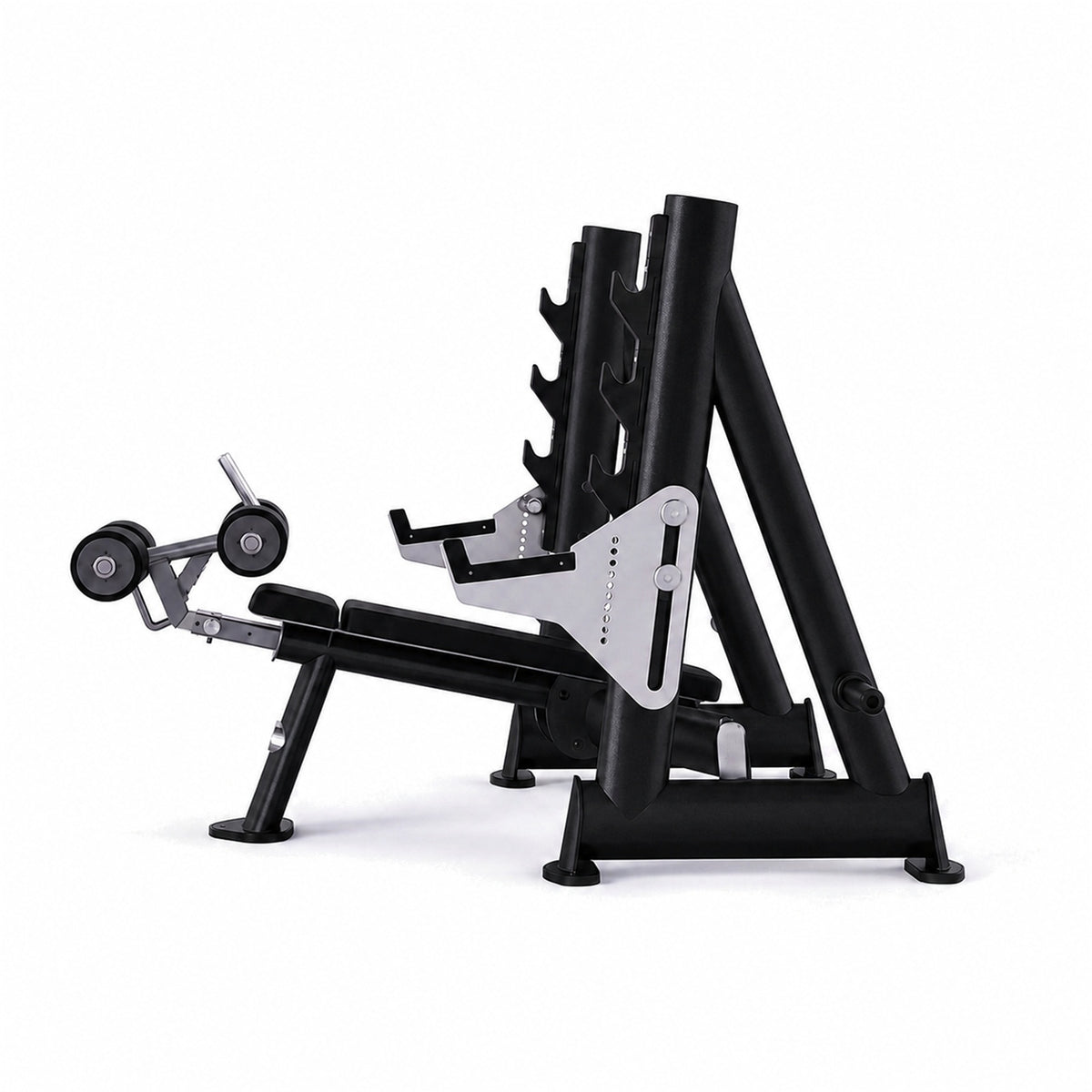 DHZ TITAN Extreme T931 Olympic Decline Bench – Professionelle Negativbank – olympic decline bench langhantelbank obsidian black seitenansicht