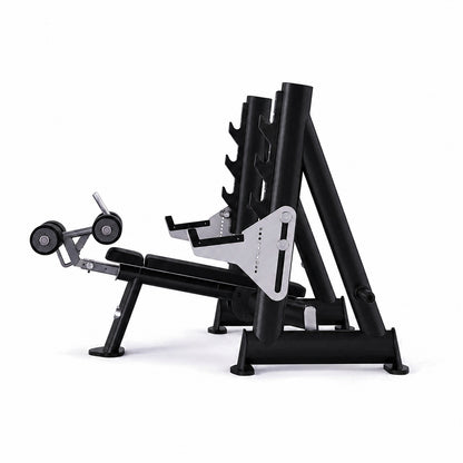 DHZ TITAN Extreme T931 Olympic Decline Bench – Professionelle Negativbank – olympic decline bench langhantelbank obsidian black seitenansicht