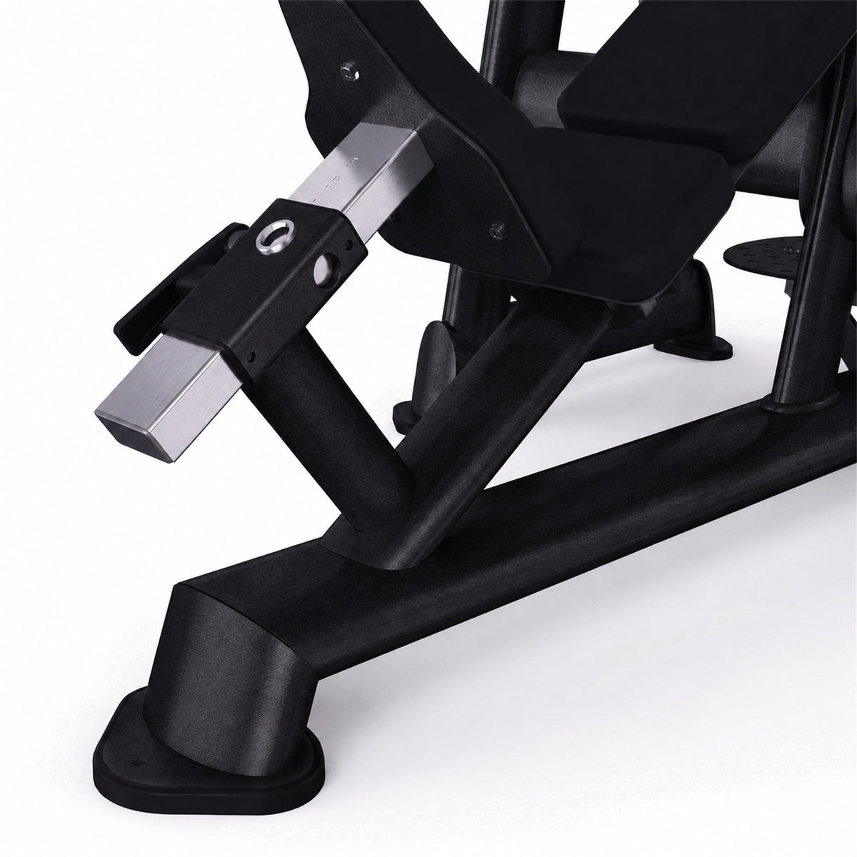 DHZ TITAN Extreme T932 Olympic Incline Bench – Professionelle olympische Schrägbank mit Hantelablagen – olympic incline bench langhantelbank obsidian black sitzverstellung detail