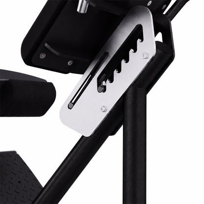 DHZ TITAN Extreme T935 Back Extension – Professionelle Hyperextension Bank – Detailansicht der Geräteverstellung in Obsidian Black