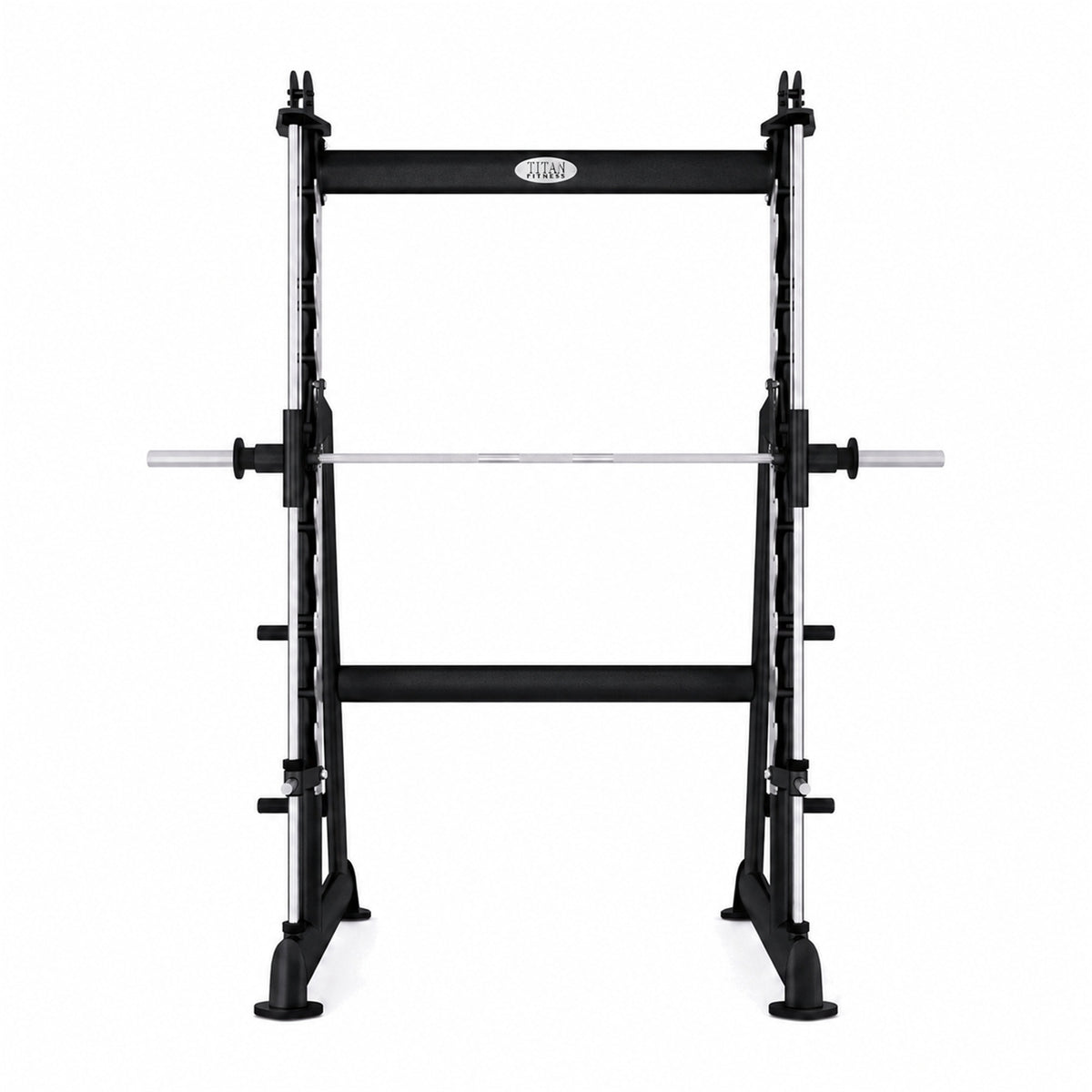 DHZ TITAN Extreme T938 Smith Squat Rack – Professionelle Smith Machine – smith squat rack frontansicht obsidian black