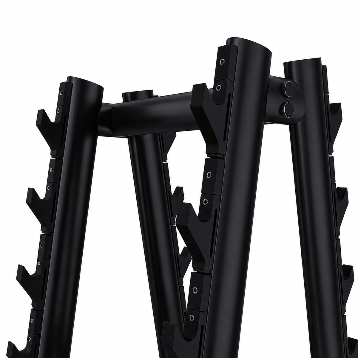 DHZ TITAN Extreme T942 Barbell Rack – Professioneller Langhantelständer – barbell rack langhantelstaender obsidian black rahmen haken detail