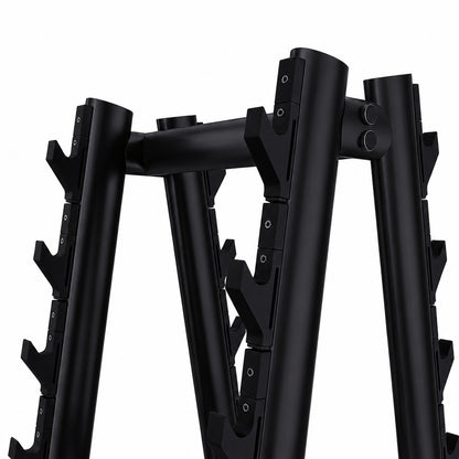 DHZ TITAN Extreme T942 Barbell Rack – Professioneller Langhantelständer – barbell rack langhantelstaender obsidian black rahmen haken detail