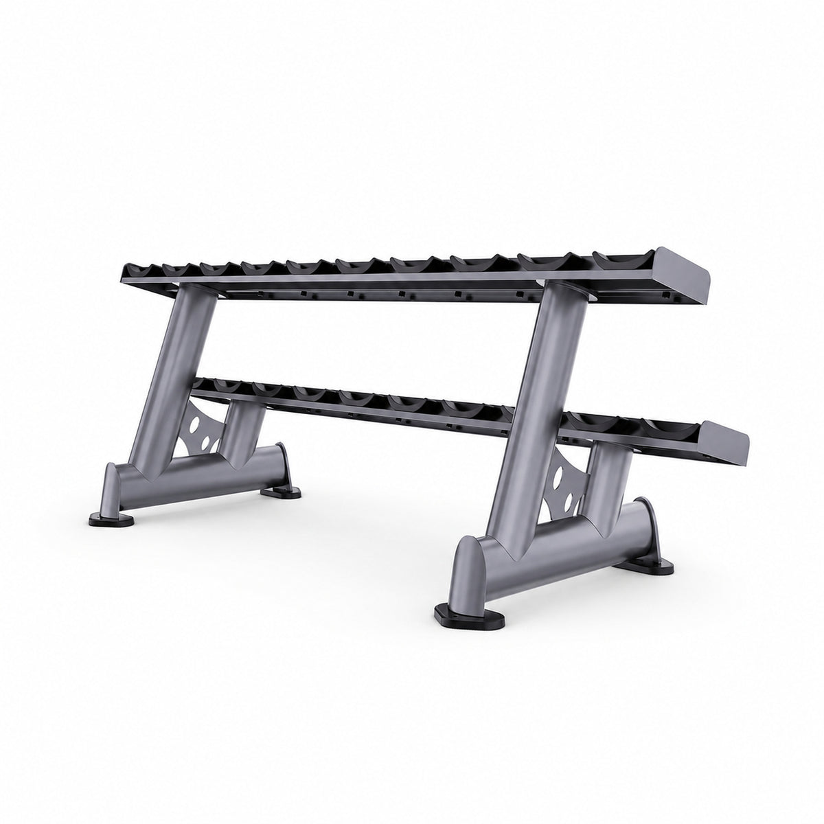 DHZ TITAN Extreme T943 Dumbbell Rack – Professioneller Kurzhantelständer – dumbbell rack kurzhantelstaender titan grau rueckansicht