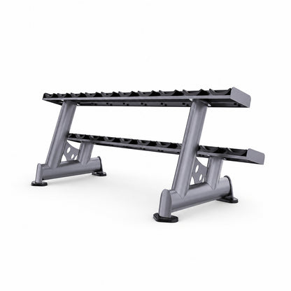 DHZ TITAN Extreme T943 Dumbbell Rack – Professioneller Kurzhantelständer – dumbbell rack kurzhantelstaender titan grau rueckansicht