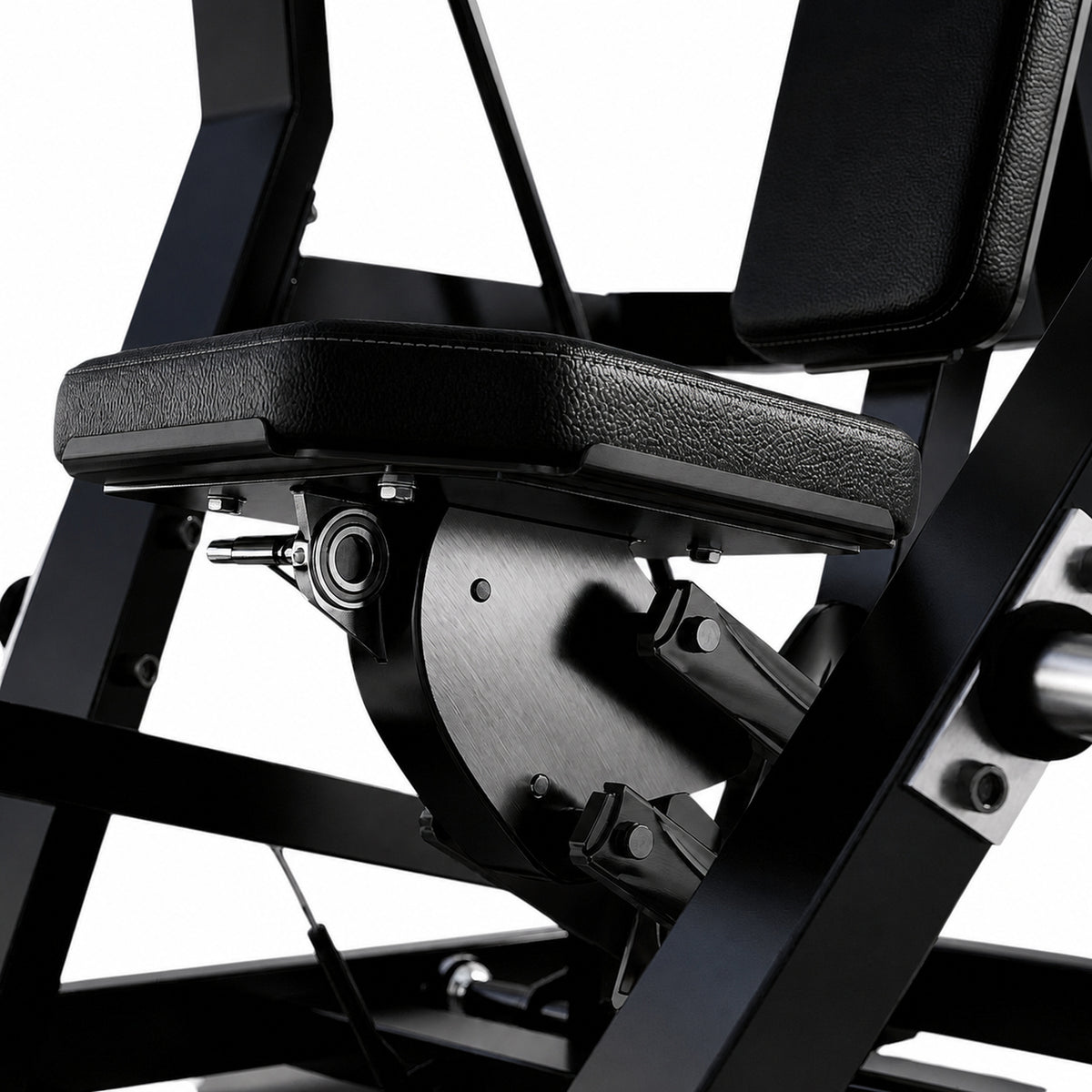 DHZ TITAN Mechanix Y905ZAG Chest Press - Plate Loaded Brustpresse – chest press obsidian black sitzverstellung detail