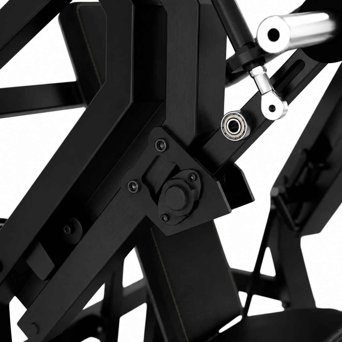 DHZ TITAN Mechanix Y910ZA Low Chest Press - Plate Loaded Brustpresse für den professionellen Einsatz – low chest press obsidian black bewegungsarm gelenk detail