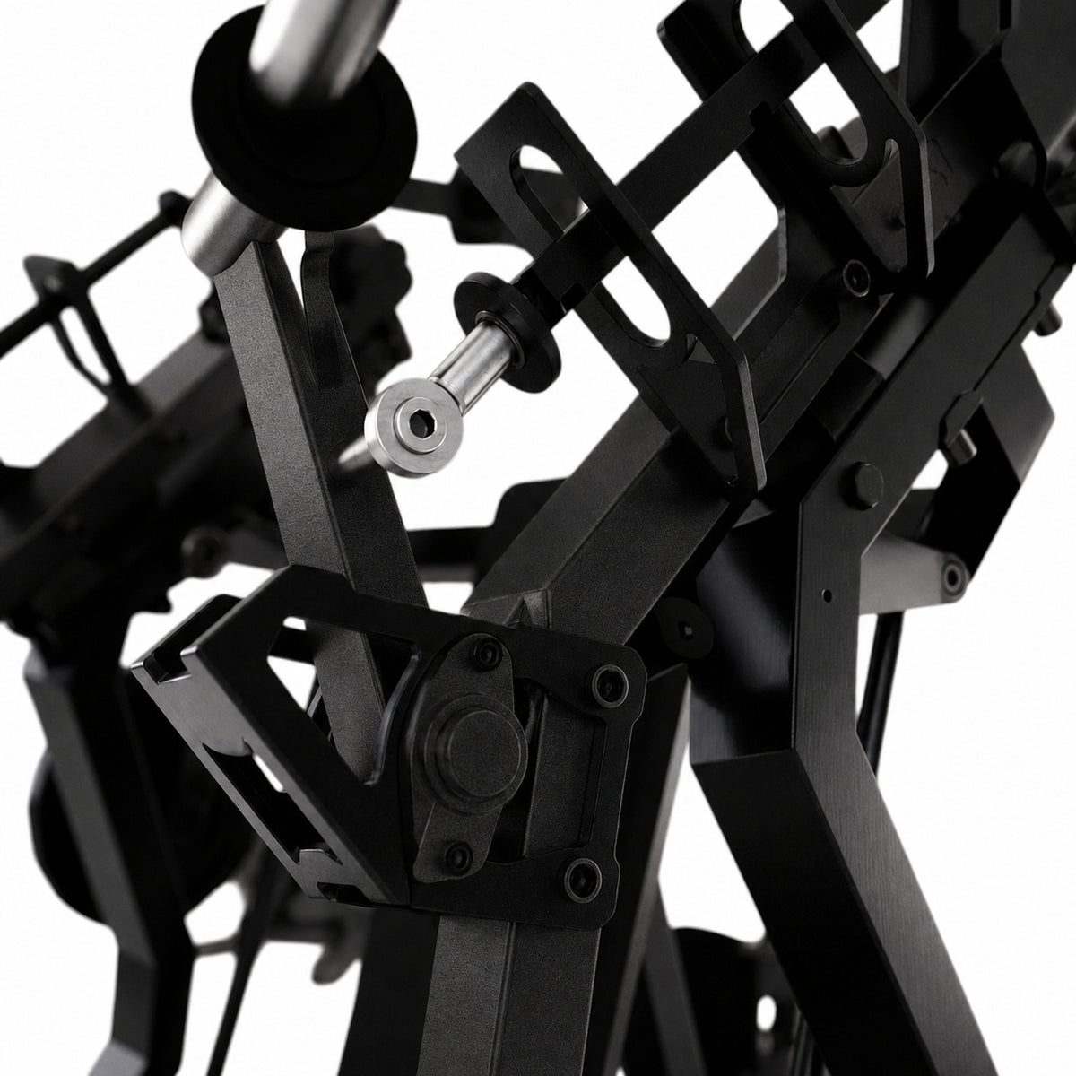 DHZ TITAN Mechanix Y915ZA Incline Chest Press - Plate Loaded Brustpresse für obere Brust – incline chest press obsidian black gewichtaufnahme detail
