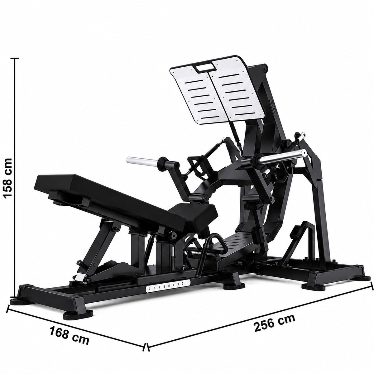 DHZ TITAN Mechanix Y950ZA Leg Press - Plate Loaded Beinpresse für professionelles Bein- und Glute-Training – leg press obsidian black abmessungen