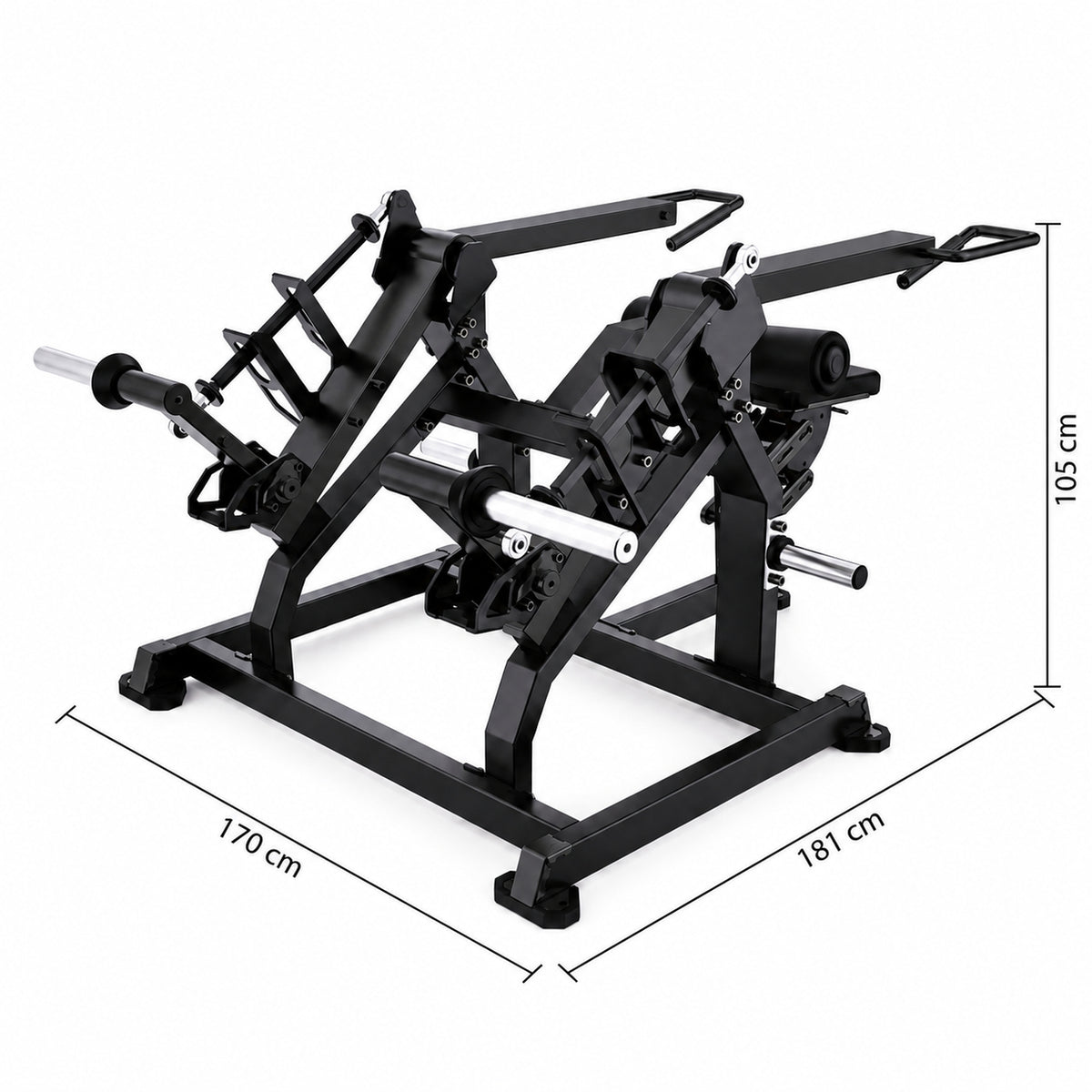 DHZ TITAN Mechanix Y965ZA Seated Dip - Plate Loaded Dip Machine für Trizeps- und Brusttraining – seated dip obsidian black abmessungen