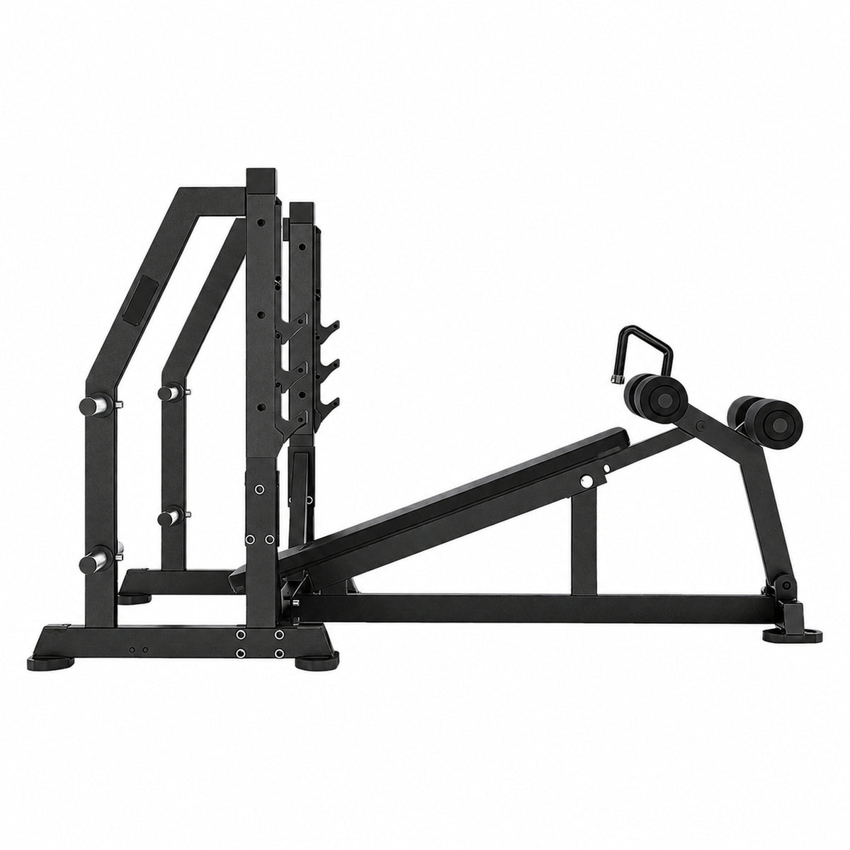 DHZ TITAN Mechanix Y973ZA Olympic Decline Bench - Plate Loaded Negativbank für Langhanteltraining – olympic decline bench obsidian black profilansicht