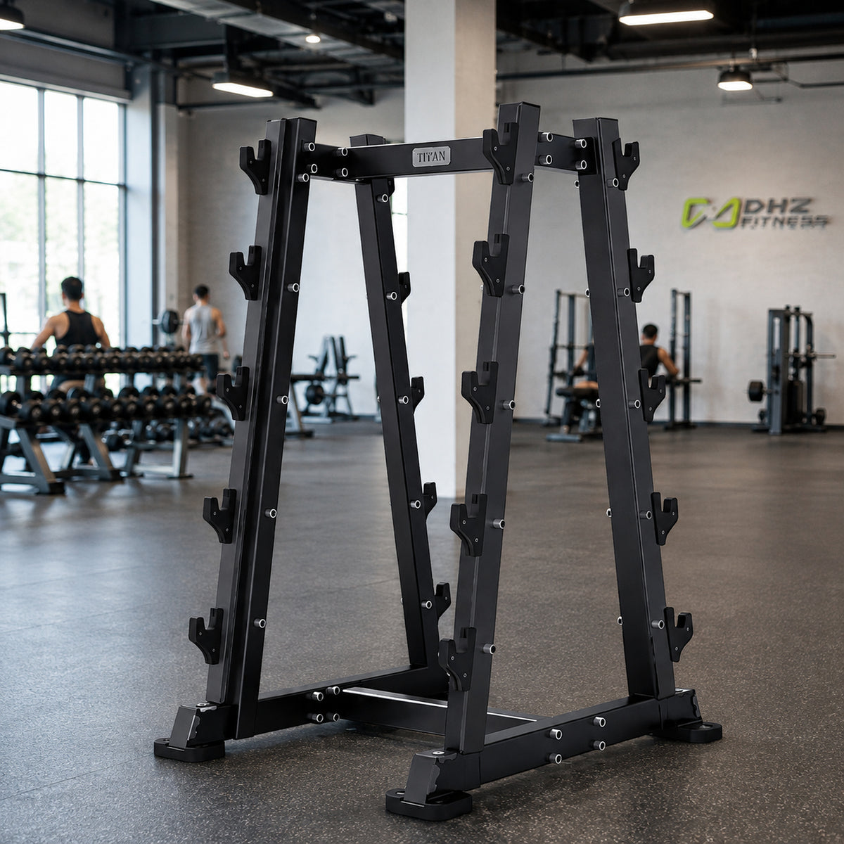 DHZ TITAN Mechanix Y981ZA Barbell Rack - Hantelablage für Langhanteln und Curlstangen – barbell rack obsidian black premium