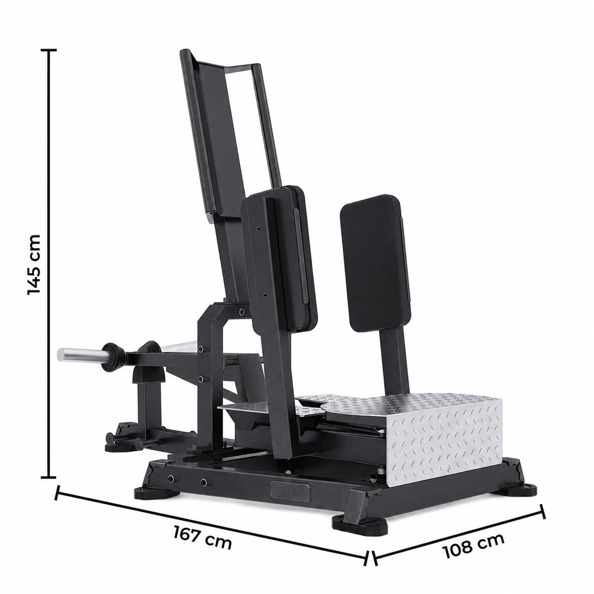 DHZ TITAN Mechanix Y985ZA Standing Abductor – Plate Loaded Abduktorenmaschine – dhz titan mechanix y985za standing abductor obsidian black abmessungen 