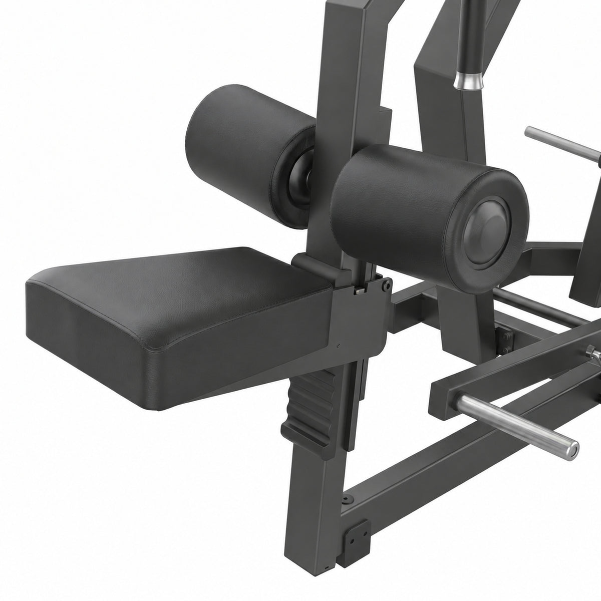 DHZ Y900 Y920L Latzugmaschine (Pull Down) mit Einstiegshilfe – Detail von Sitzpolster und Knierollen