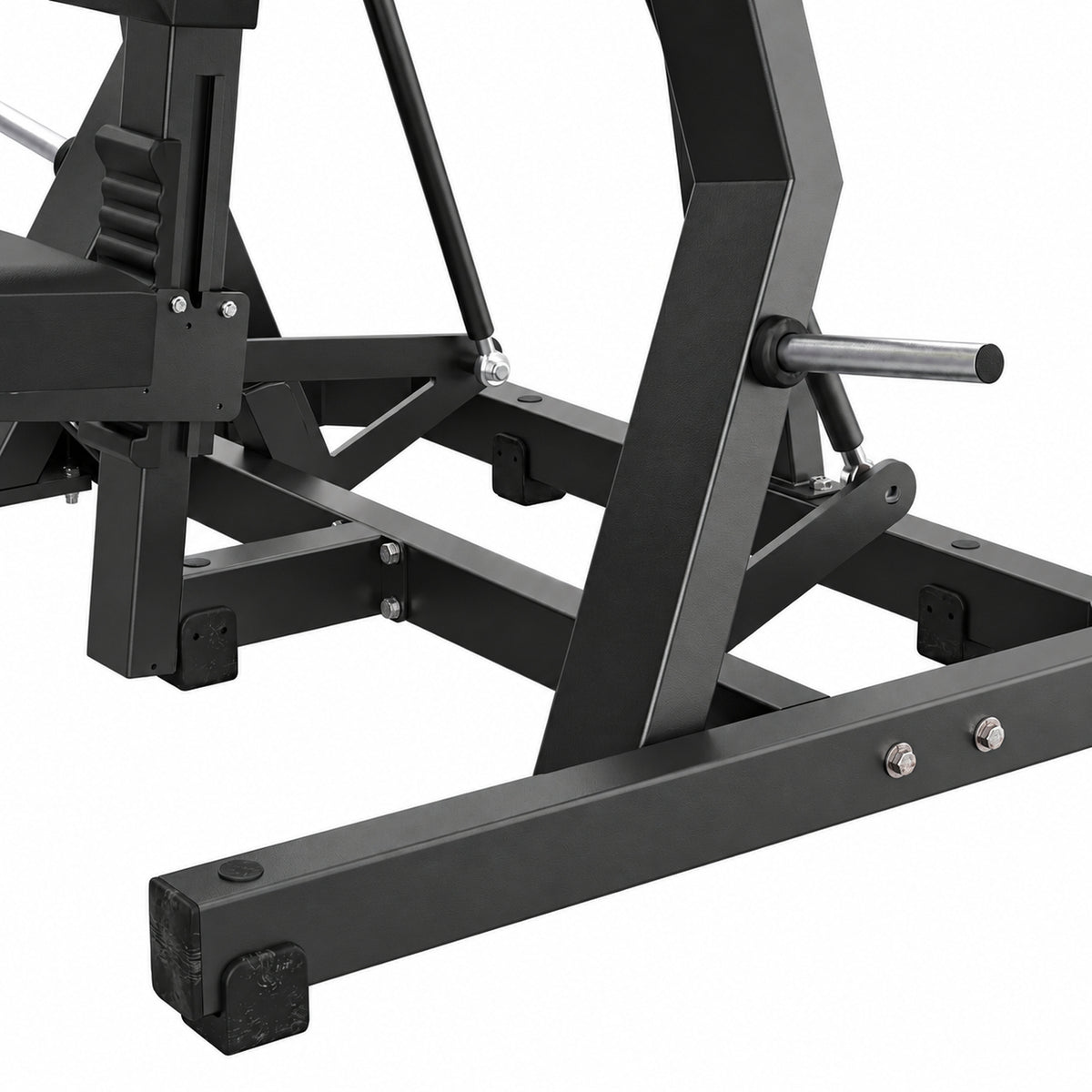 DHZ Y900 Y935L Schulterpresse (Shoulder Press) mit Einstiegshilfe – Detail von Rahmen und Einstiegshilfe