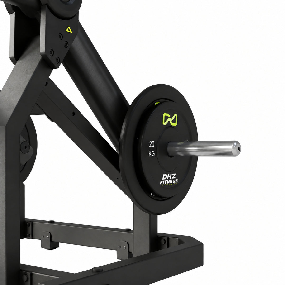 DHZ Y900 Y965 Sitzende Dip-Maschine (Seated Dip) in Schwarz-Schwarz – Detail der Hantelscheibenaufnahme