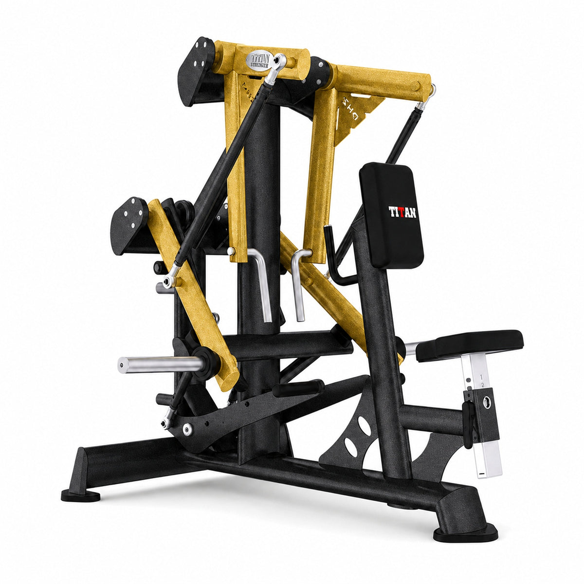 DHZ TITAN Extreme T904 Super Low Row Rudermaschine für oberen Rückenaufbau – super low row schwarz gold hauptansicht