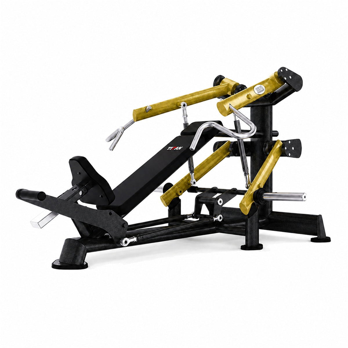 DHZ TITAN Extreme T910 Super Incline Chest Press – Schrägbank Brustpresse für obere Brust – super incline chest press schwarz gold hauptansicht