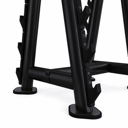 DHZ TITAN Extreme T942 Barbell Rack – Professioneller Langhantelständer – barbell rack langhantelstaender obsidian black rahmen fuss detail