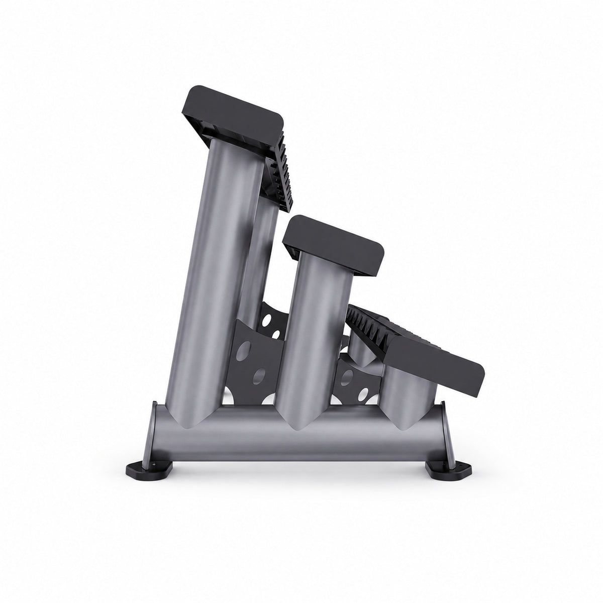 DHZ TITAN Extreme T944 3-Tier Dumbbell Rack – Kurzhantelständer – 3 tier dumbbell rack titan grau seitenansicht